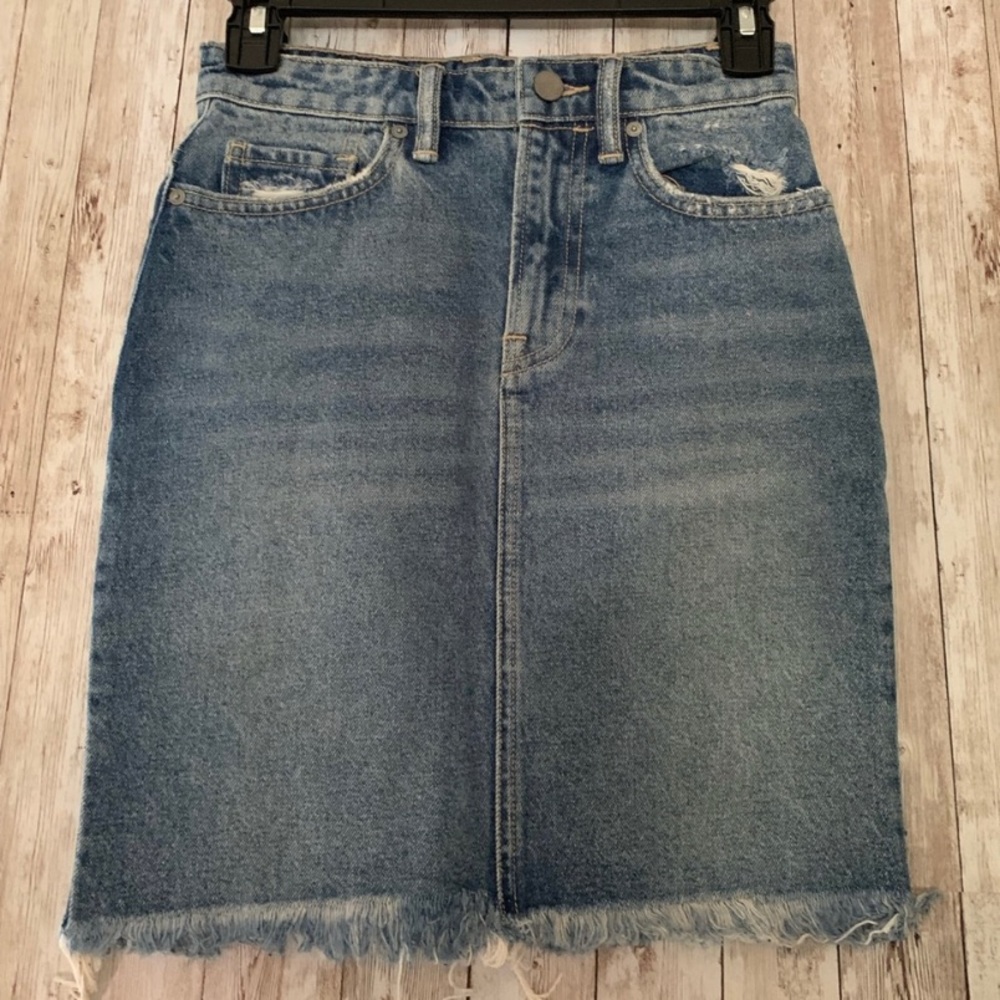 All Saints Kim Distressed Denim Skirt